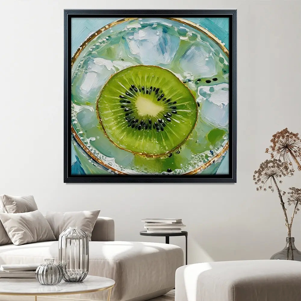Kiwi Gin And Tonic Cocktail Square Canvas Print Kiwi Gin And Tonic Cocktail Square Canvas Print wall art product David Alexander Elder