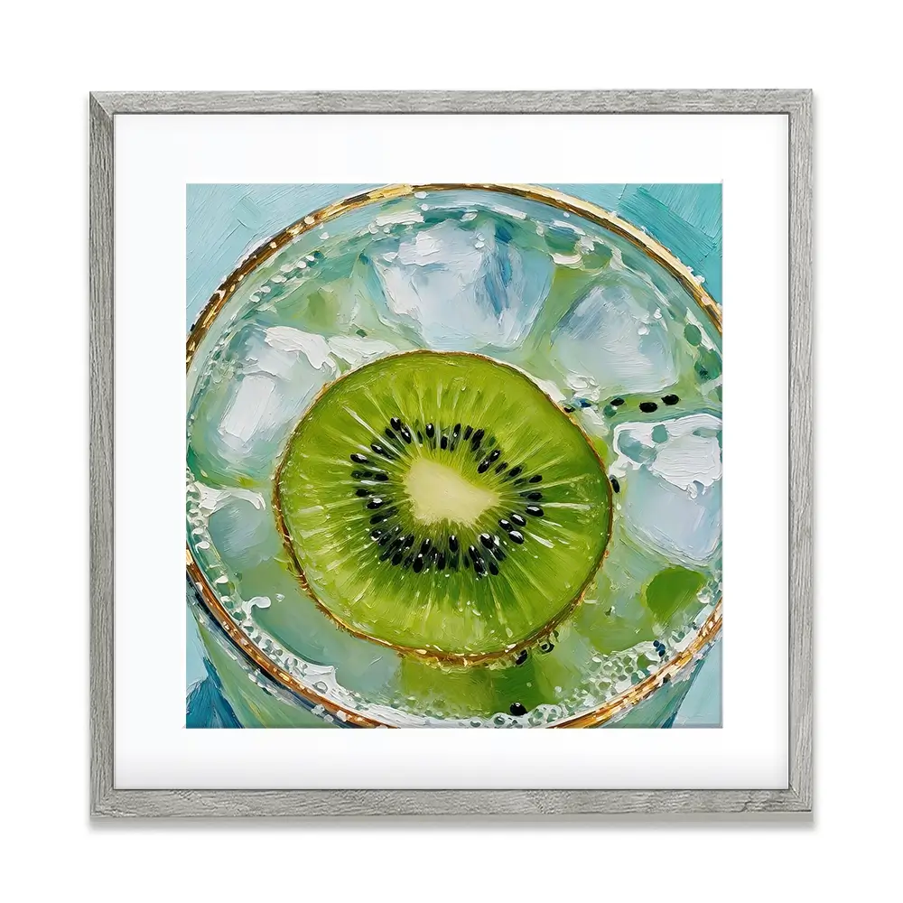 Kiwi Gin And Tonic Cocktail Square Framed Art Print Kiwi Gin And Tonic Cocktail Square Framed Art Print wall art product David Alexander Elder