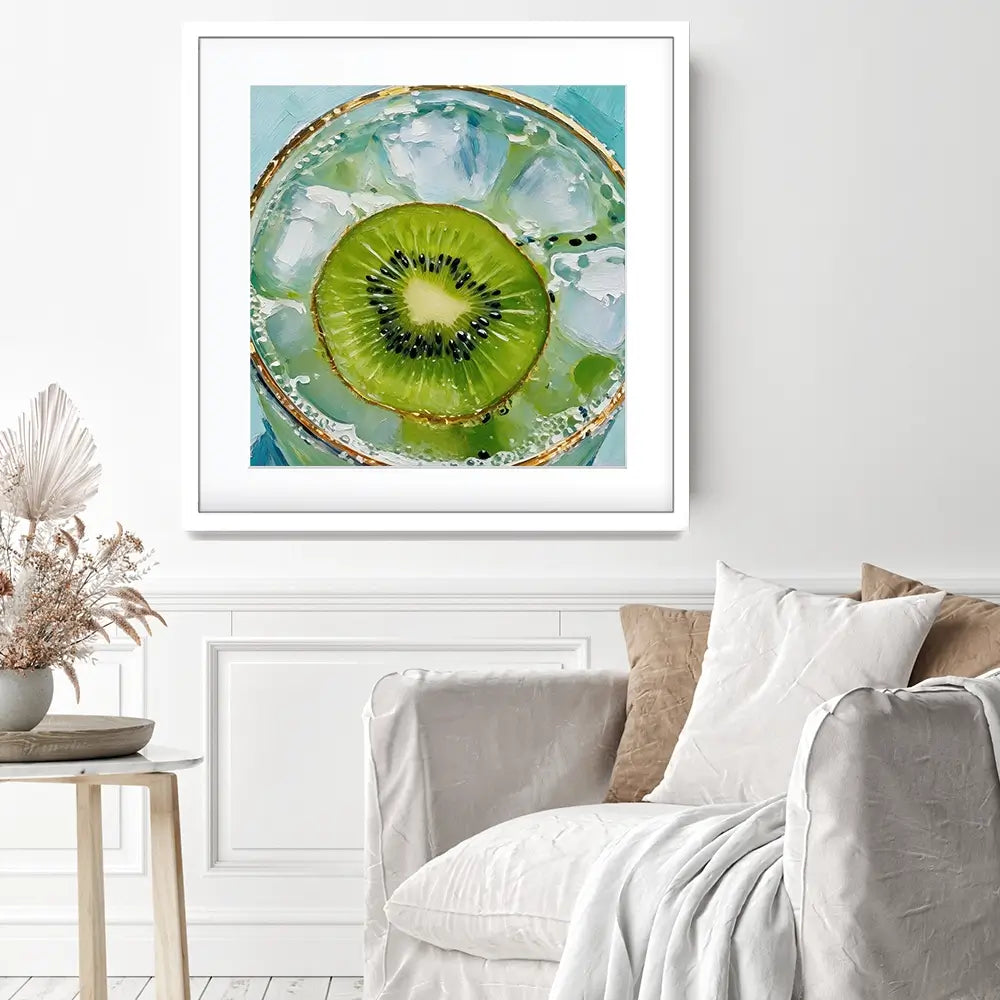 Kiwi Gin And Tonic Cocktail Square Framed Art Print Kiwi Gin And Tonic Cocktail Square Framed Art Print wall art product David Alexander Elder