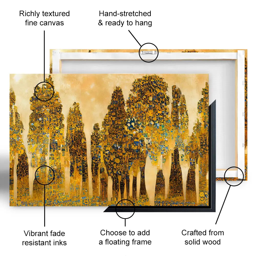 Klimt Style Trees Canvas Print Klimt Style Trees Canvas Print wall art product J. Waleson Photo / Shutterstock