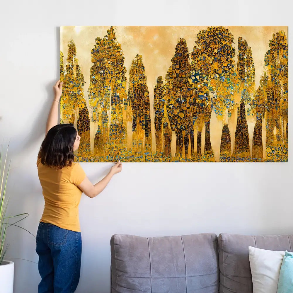 Klimt Style Trees Oversized Canvas Print Klimt Style Trees Oversized Canvas Print wall art product Art Print Shop