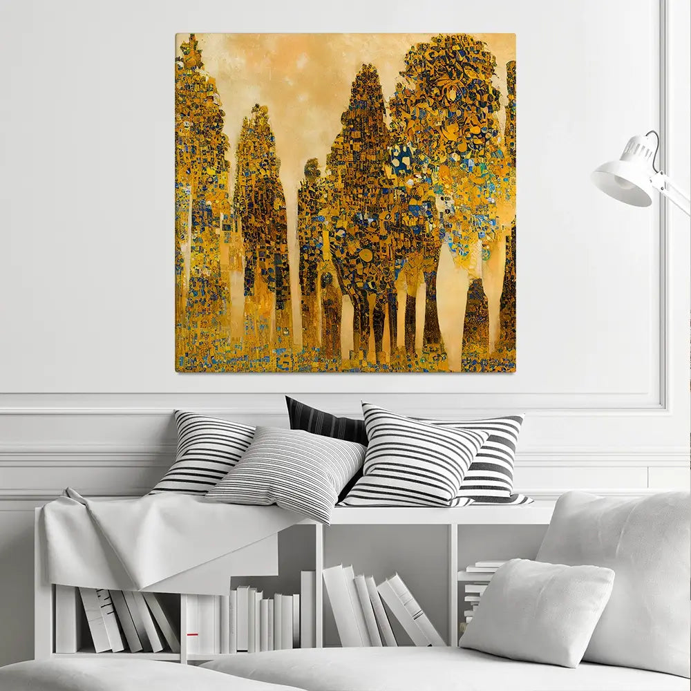 Klimt Style Trees Square Canvas Print Klimt Style Trees Square Canvas Print wall art product J. Waleson Photo / Shutterstock