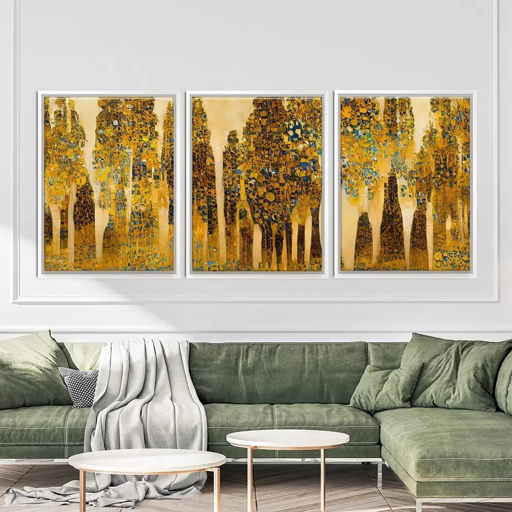 Klimt Style Trees Trio Canvas Print Klimt Style Trees Trio Canvas Print wall art product J. Waleson Photo / Shutterstock