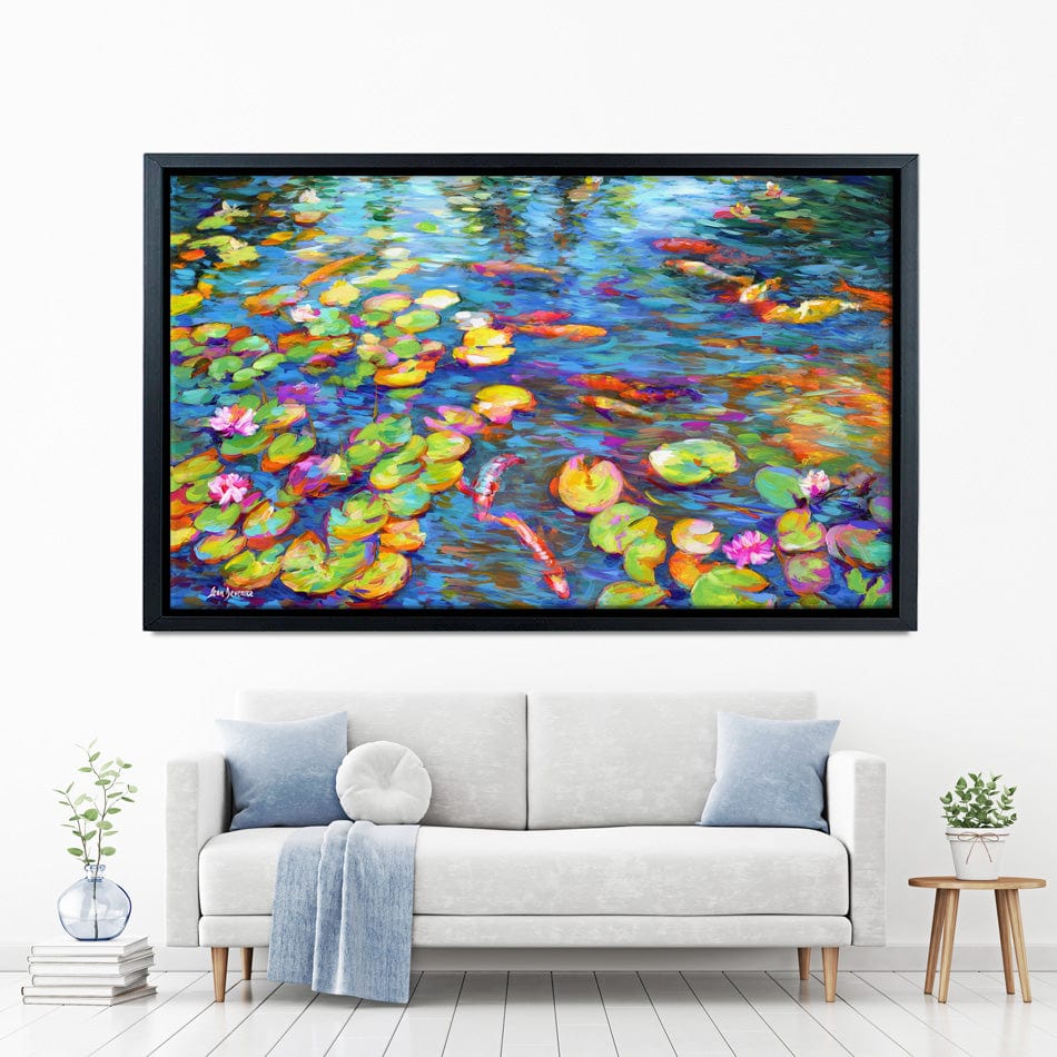 Koi Fish And Water Lillies Canvas Print wall art product Leon Devenice