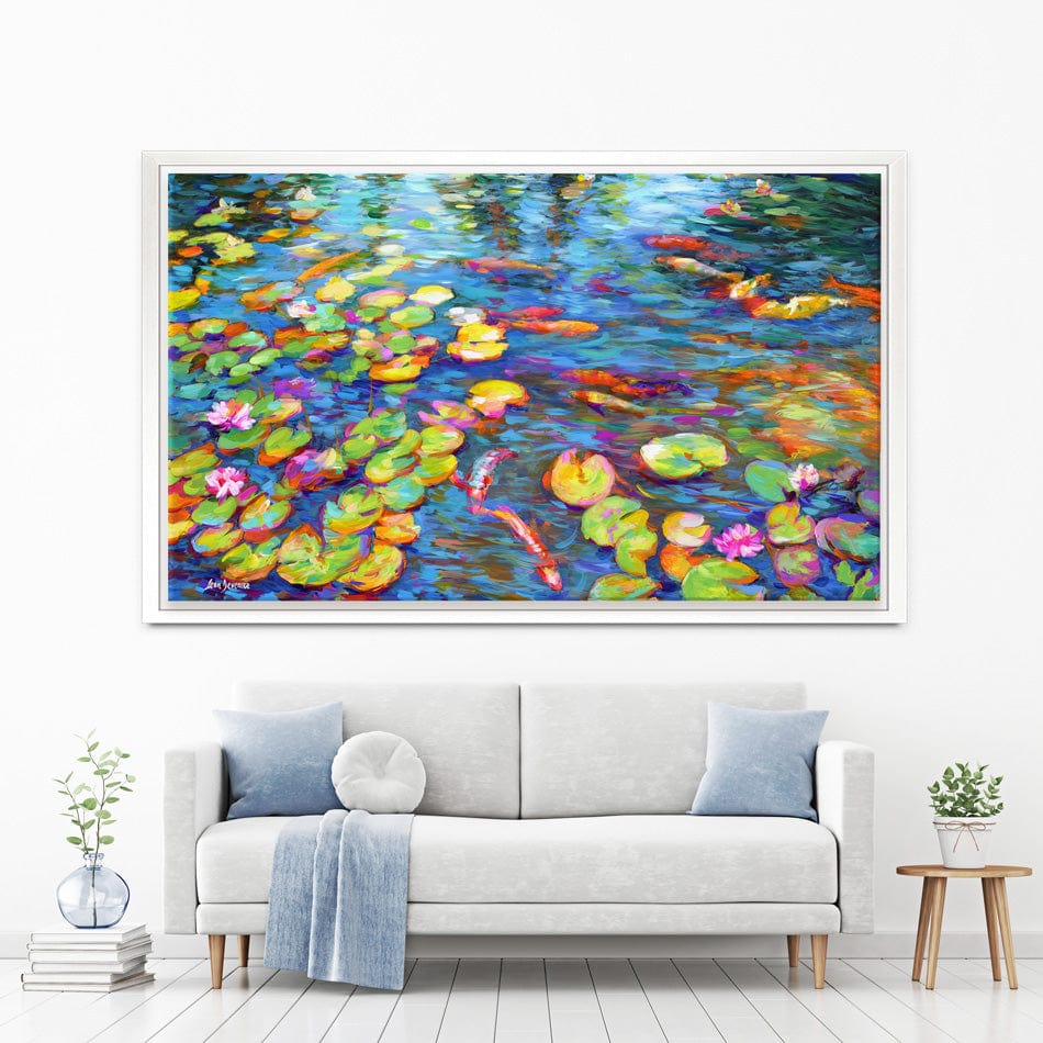 Koi Fish And Water Lillies Canvas Print wall art product Leon Devenice