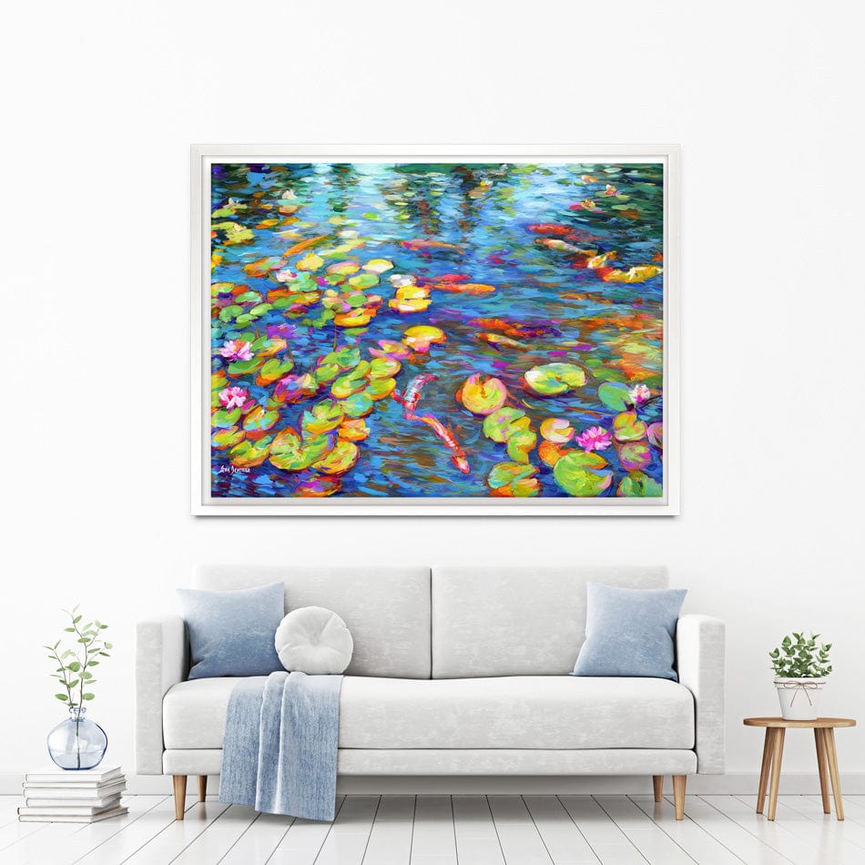 Koi Fish And Water Lillies Canvas Print wall art product Leon Devenice