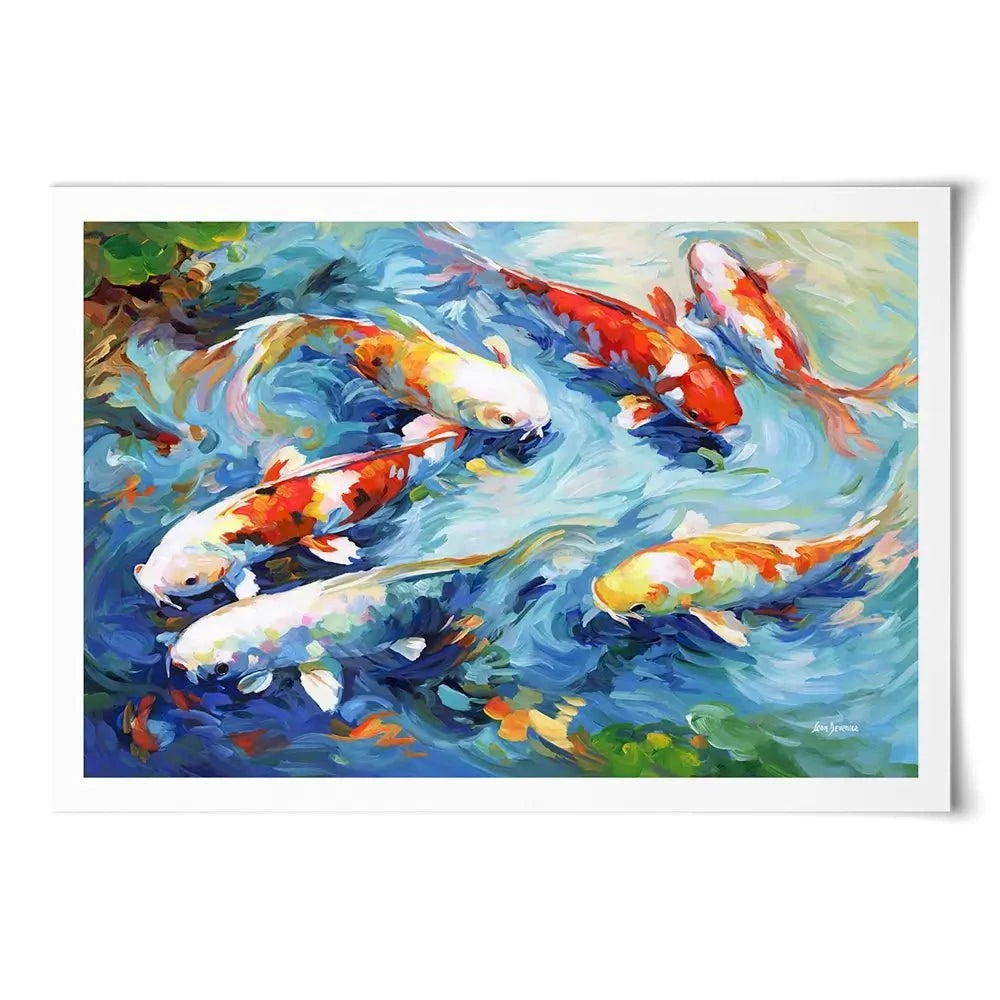 Koi Peaceful Glide Art Print Koi Peaceful Glide Art Print wall art product Leon Devenice