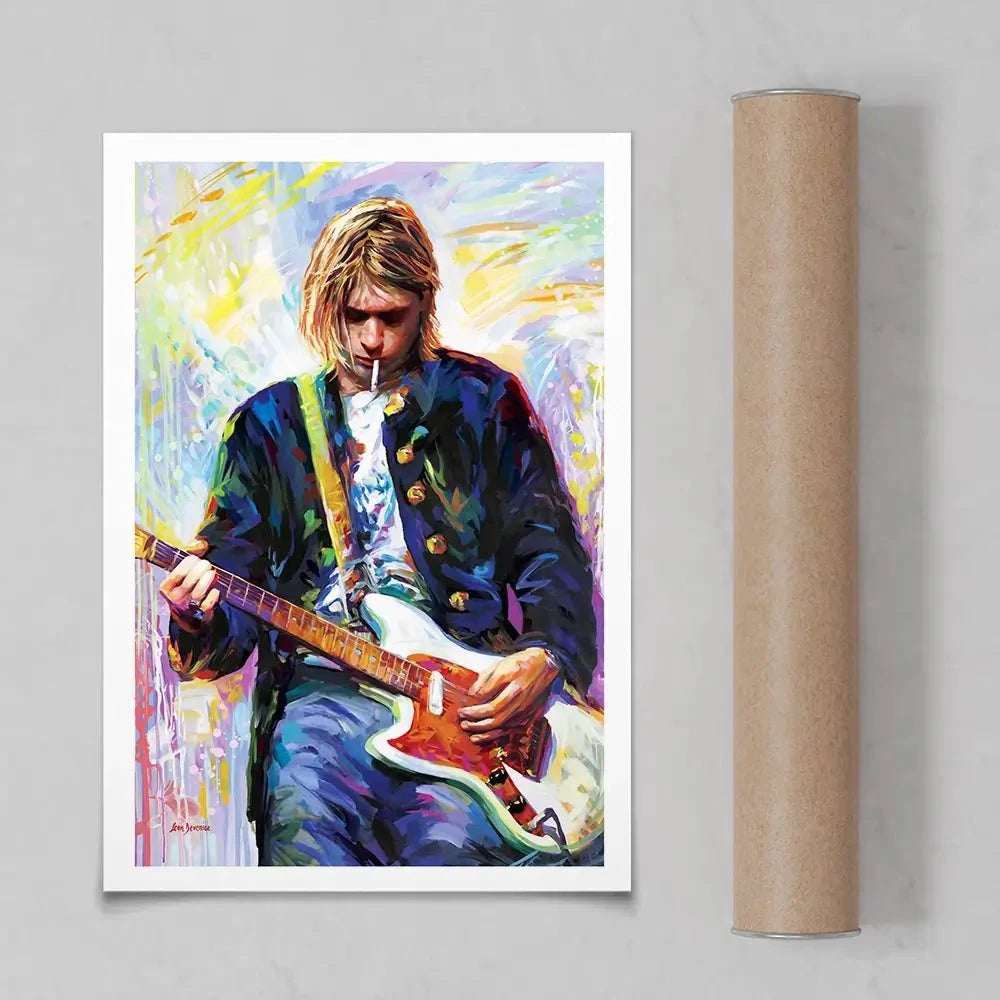 Kurt Cobain Art Print Kurt Cobain Art Print wall art product Leon Devenice