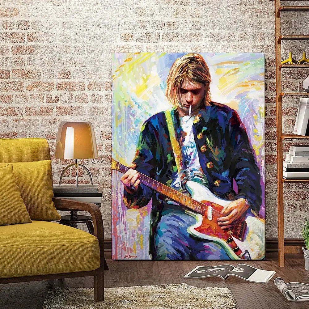 Kurt Cobain Canvas Print Kurt Cobain Canvas Print wall art product Leon Devenice