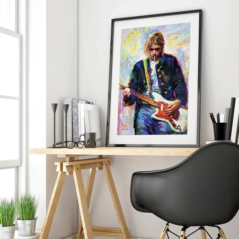 Kurt Cobain Framed Art Print Kurt Cobain Framed Art Print wall art product Leon Devenice