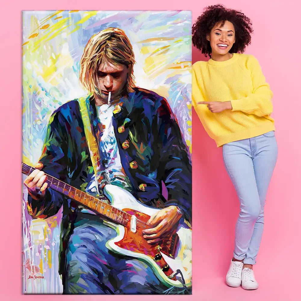Kurt Cobain Oversized Canvas Print Kurt Cobain Oversized Canvas Print wall art product Art Print Shop