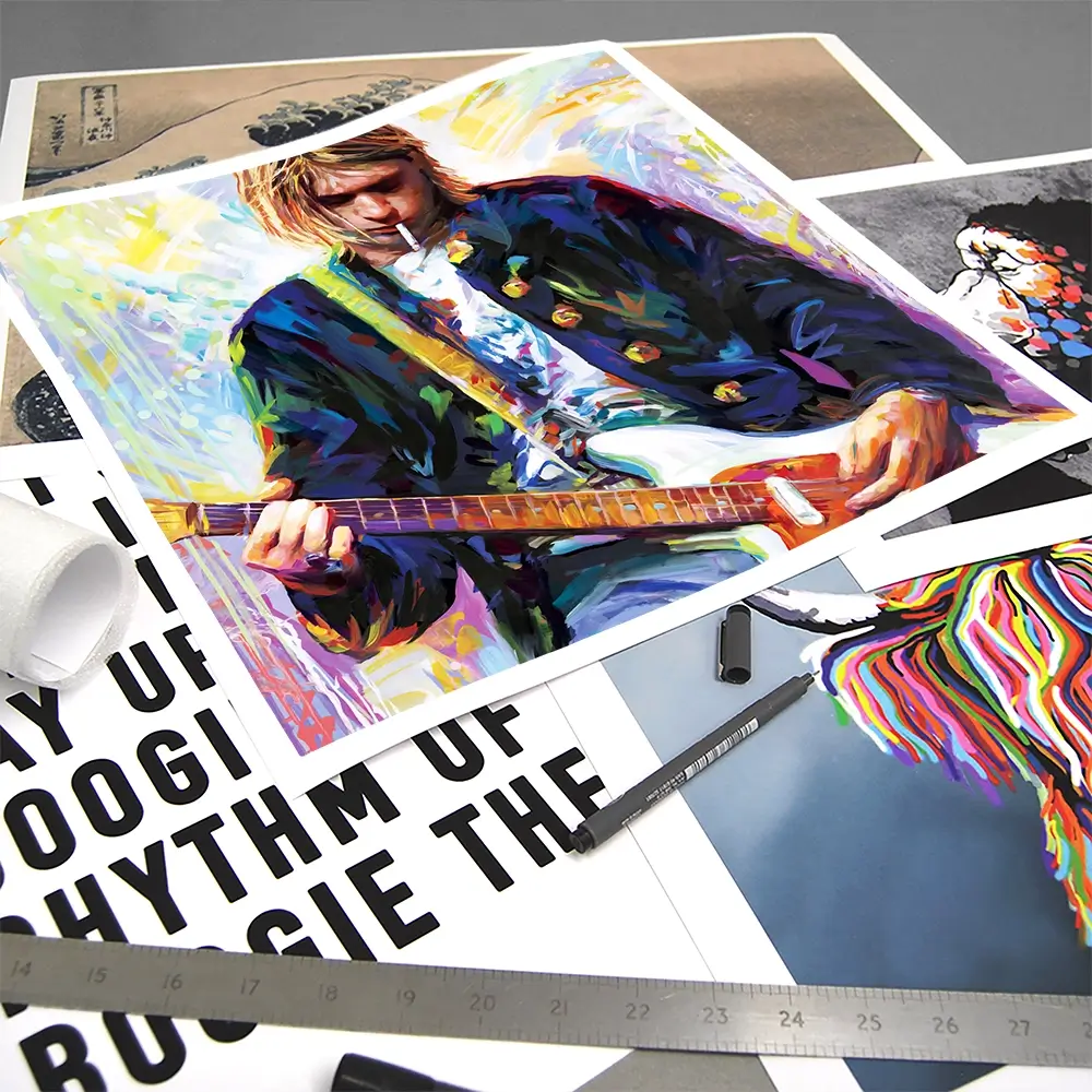 Kurt Cobain Square Art Print Kurt Cobain Square Art Print wall art product Leon Devenice