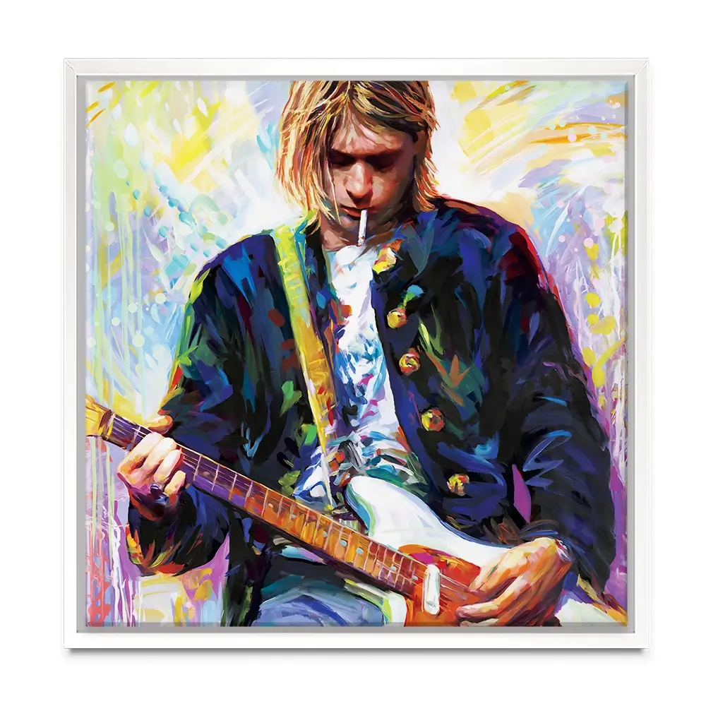 Kurt Cobain Square Canvas Print Kurt Cobain Square Canvas Print wall art product Leon Devenice