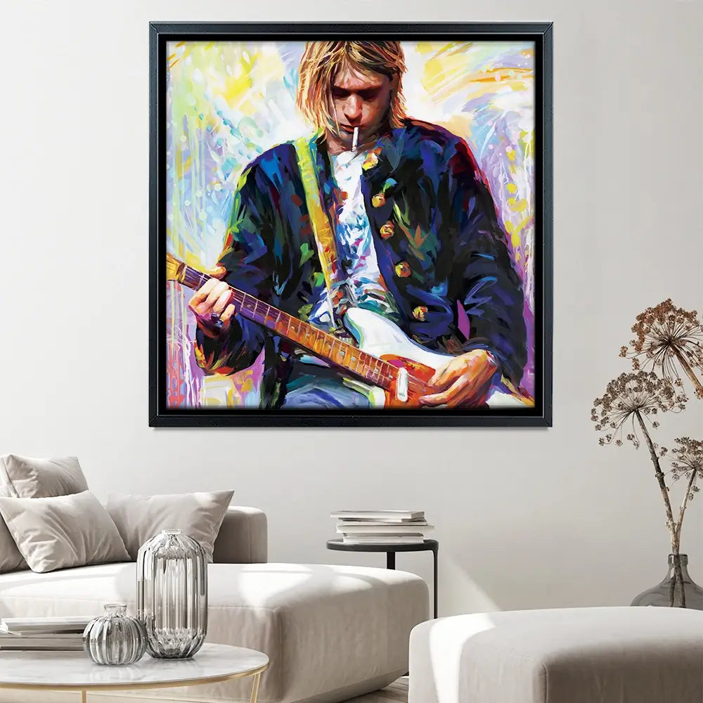 Kurt Cobain Square Canvas Print Kurt Cobain Square Canvas Print wall art product Leon Devenice