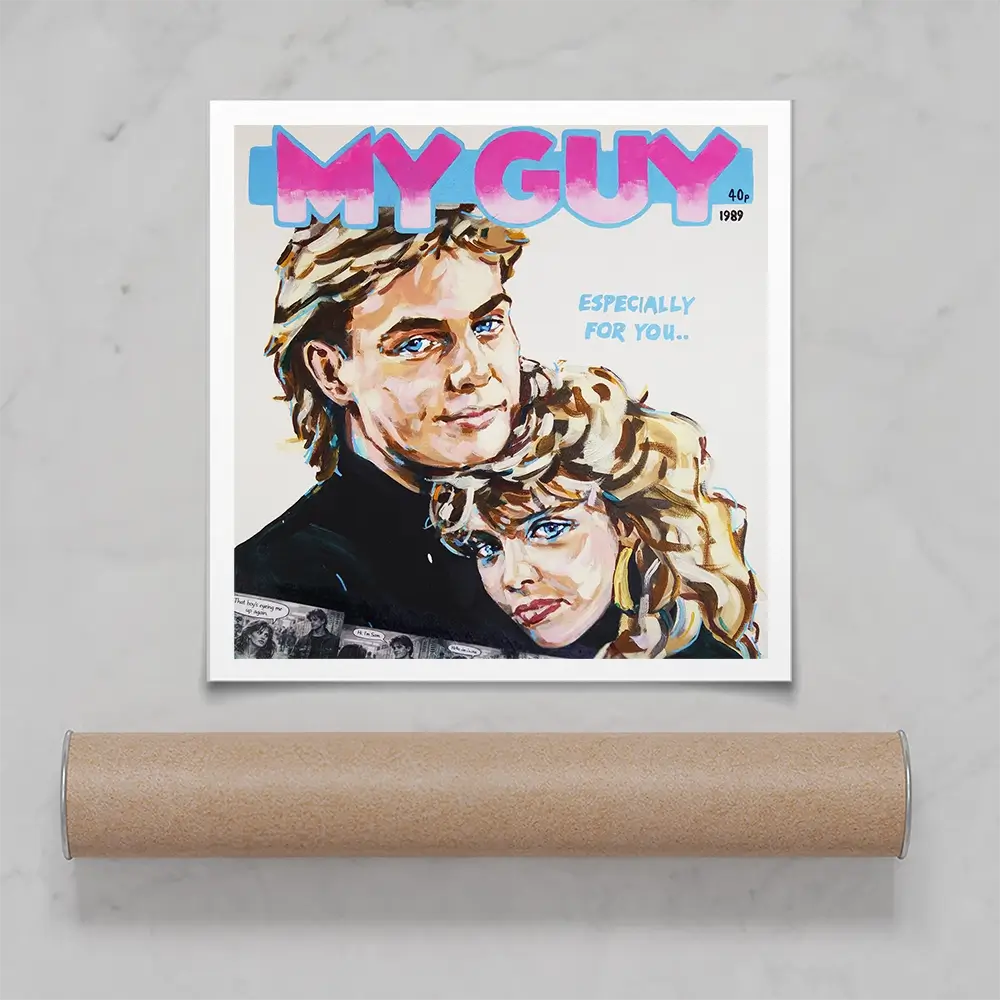 Kylie And Jason My Guy Square Art Print Kylie And Jason My Guy Square Art Print wall art product Juliet Stockton