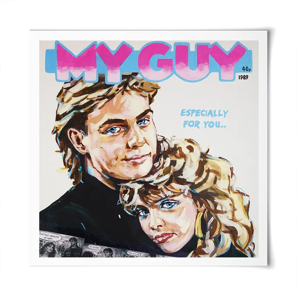 Kylie And Jason My Guy Square Art Print Kylie And Jason My Guy Square Art Print wall art product Juliet Stockton