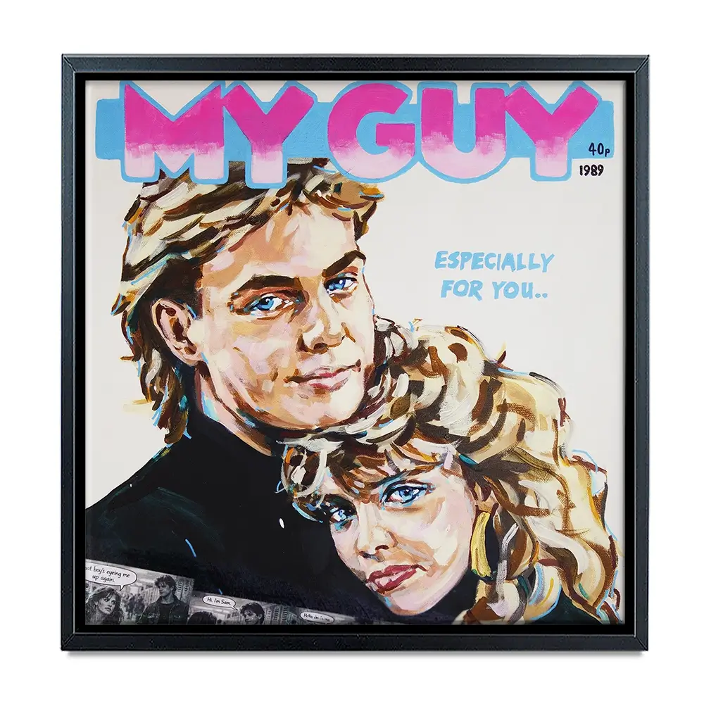 Kylie And Jason My Guy Square Canvas Print Kylie And Jason My Guy Square Canvas Print wall art product Juliet Stockton