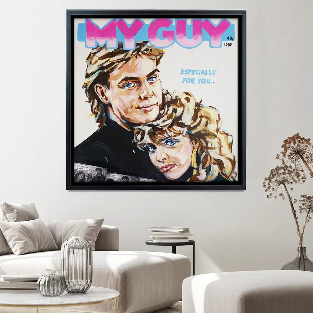 Kylie And Jason My Guy Square Canvas Print Kylie And Jason My Guy Square Canvas Print wall art product Juliet Stockton