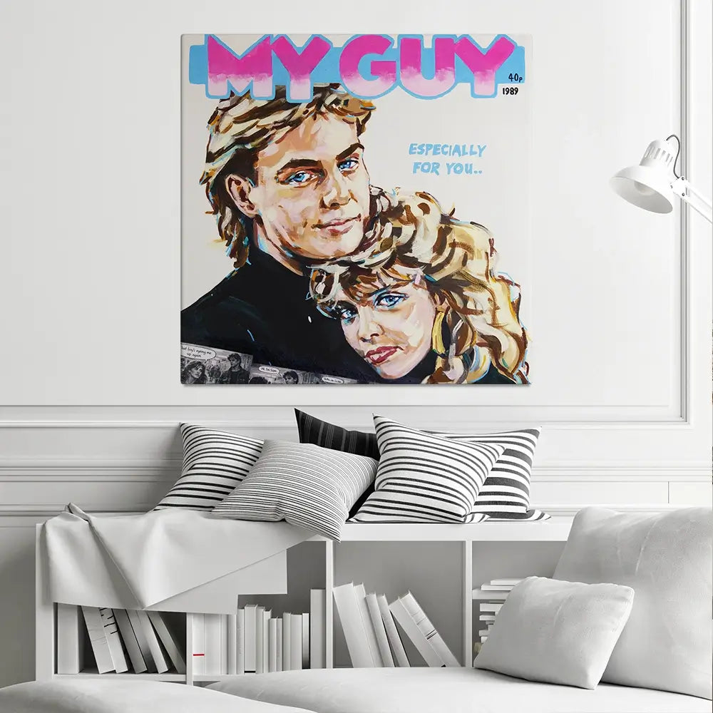 Kylie And Jason My Guy Square Canvas Print Kylie And Jason My Guy Square Canvas Print wall art product Juliet Stockton