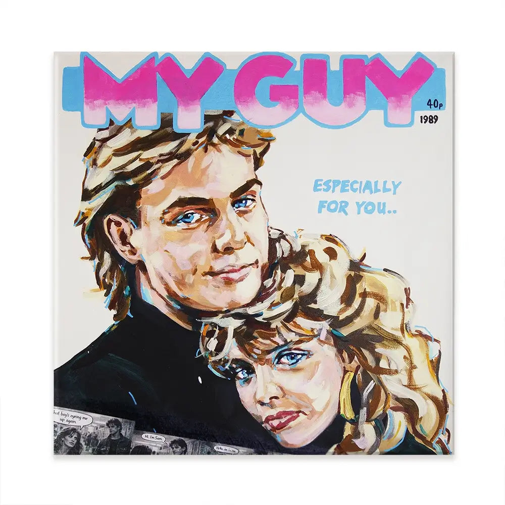 Kylie And Jason My Guy Square Canvas Print Kylie And Jason My Guy Square Canvas Print wall art product Juliet Stockton