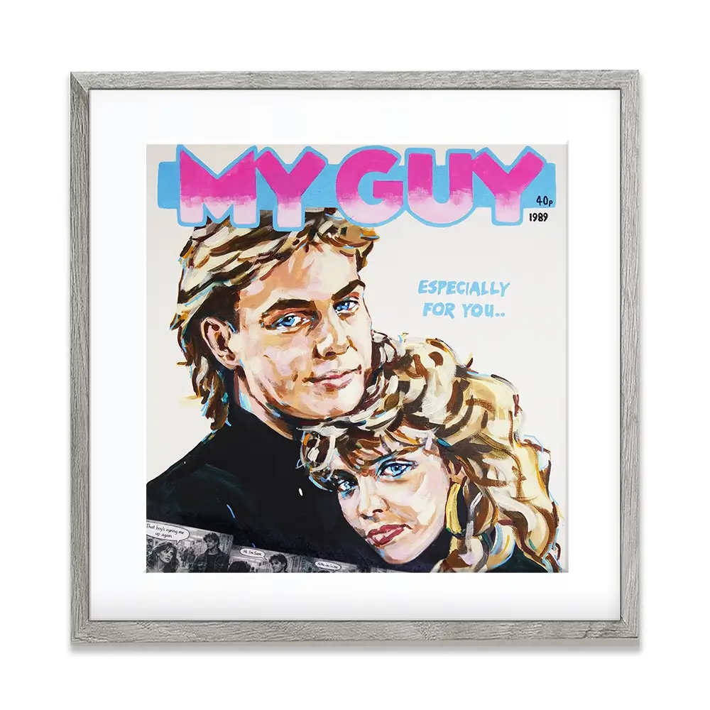 Kylie And Jason My Guy Square Framed Art Print Kylie And Jason My Guy Square Framed Art Print wall art product Juliet Stockton