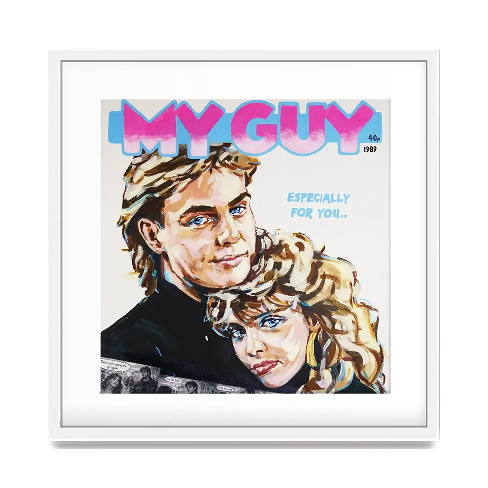 Kylie And Jason My Guy Square Framed Art Print Kylie And Jason My Guy Square Framed Art Print wall art product Juliet Stockton