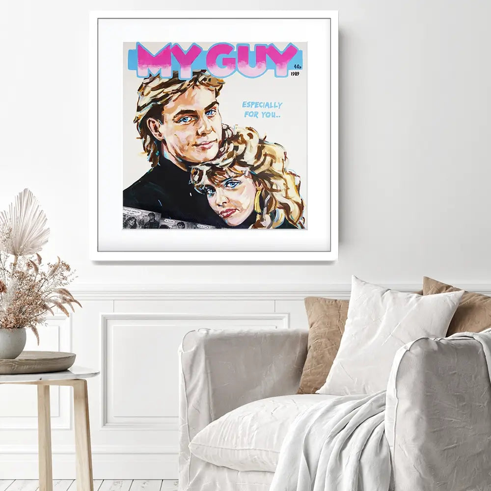 Kylie And Jason My Guy Square Framed Art Print Kylie And Jason My Guy Square Framed Art Print wall art product Juliet Stockton