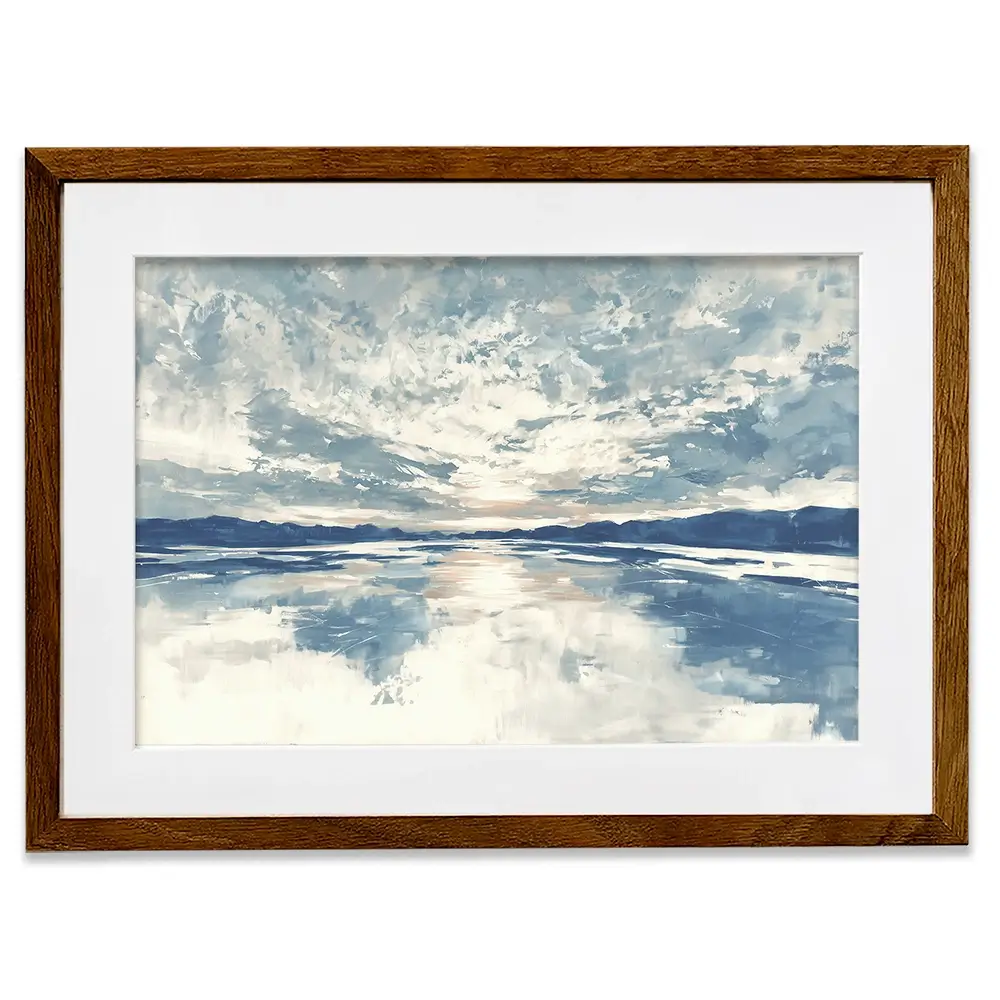 Lake Cloud Reflection Wide Framed Art Print Lake Cloud Reflection Wide Framed Art Print wall art product Chromatic Storm Studio