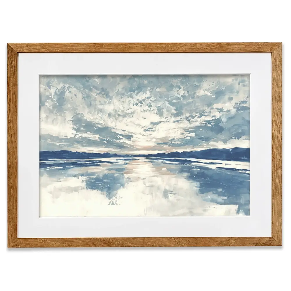 Lake Cloud Reflection Wide Framed Art Print Lake Cloud Reflection Wide Framed Art Print wall art product Chromatic Storm Studio
