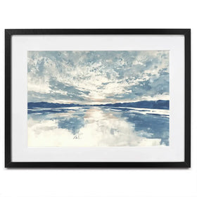 Lake Cloud Reflection Wide Framed Art Print Lake Cloud Reflection Wide Framed Art Print wall art product Chromatic Storm Studio