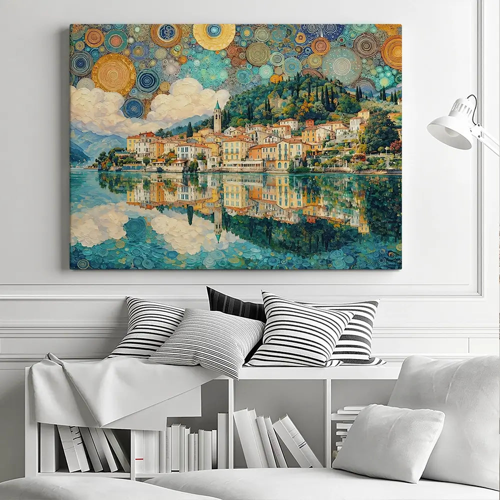 Lake Como Nouveau Canvas Print Lake Como Nouveau Canvas Print wall art product David Alexander Elder