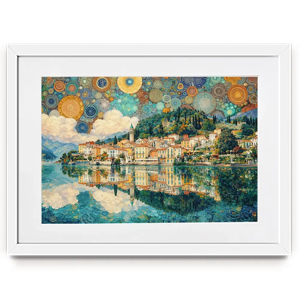 Lake Como Nouveau Framed Art Print Lake Como Nouveau Framed Art Print wall art product David Alexander Elder