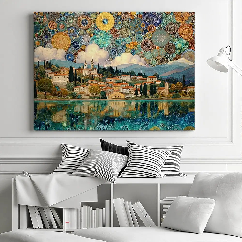 Lake Garda Nouveau Canvas Print Lake Garda Nouveau Canvas Print wall art product David Alexander Elder