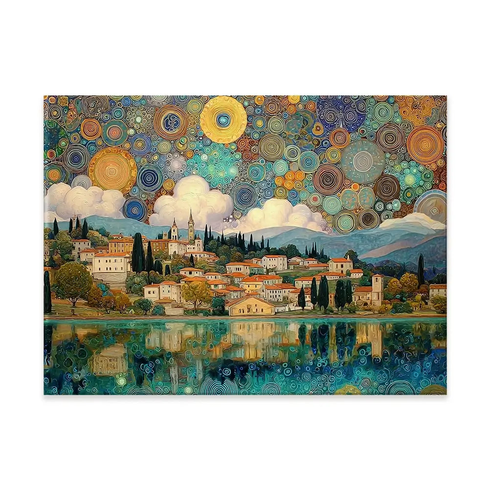 Lake Garda Nouveau Canvas Print Lake Garda Nouveau Canvas Print wall art product David Alexander Elder