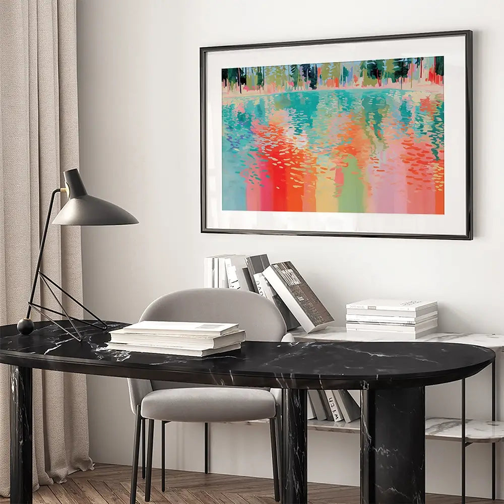 Lake Of Reflections Framed Art Print Lake Of Reflections Framed Art Print wall art product Chromatic Storm Studio