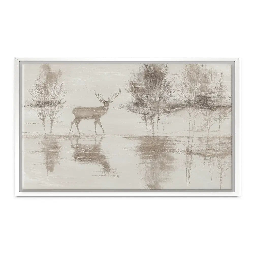 Lake Stag Reflection Canvas Print Lake Stag Reflection Canvas Print wall art product Chromatic Storm Studio