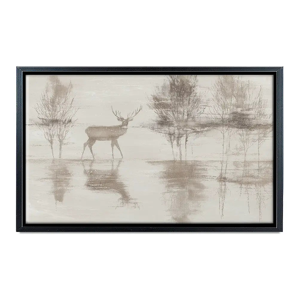 Lake Stag Reflection Canvas Print Lake Stag Reflection Canvas Print wall art product Chromatic Storm Studio
