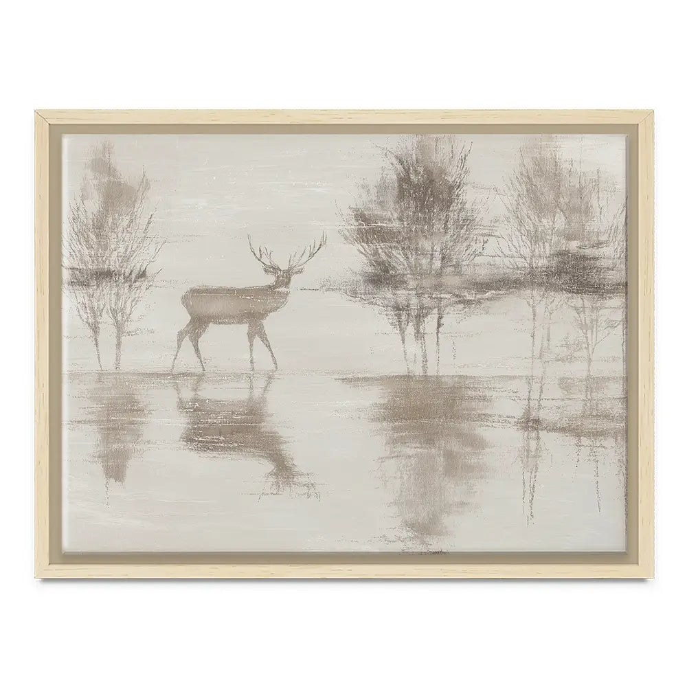 Lake Stag Reflection Canvas Print Lake Stag Reflection Canvas Print wall art product Chromatic Storm Studio