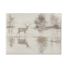 Lake Stag Reflection Canvas Print Lake Stag Reflection Canvas Print wall art product Chromatic Storm Studio