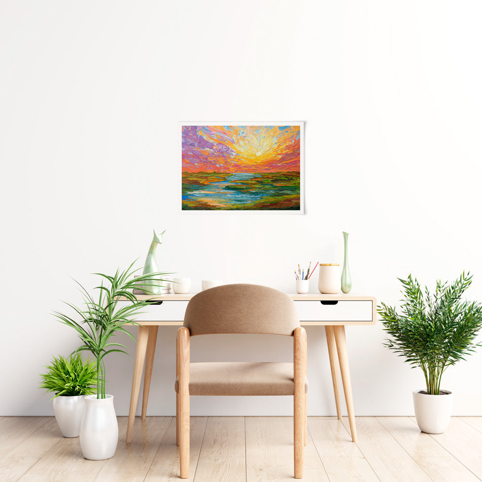 Lake Sunset Art Print Lake Sunset Art Print wall art product Olga Tkachyk