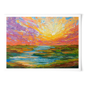 Lake Sunset Art Print Lake Sunset Art Print wall art product Olga Tkachyk