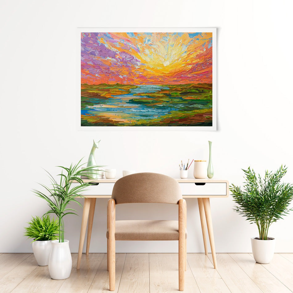 Lake Sunset Art Print Lake Sunset Art Print wall art product Olga Tkachyk