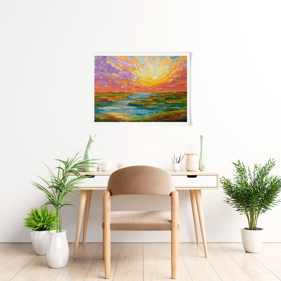 Lake Sunset Art Print Lake Sunset Art Print wall art product Olga Tkachyk