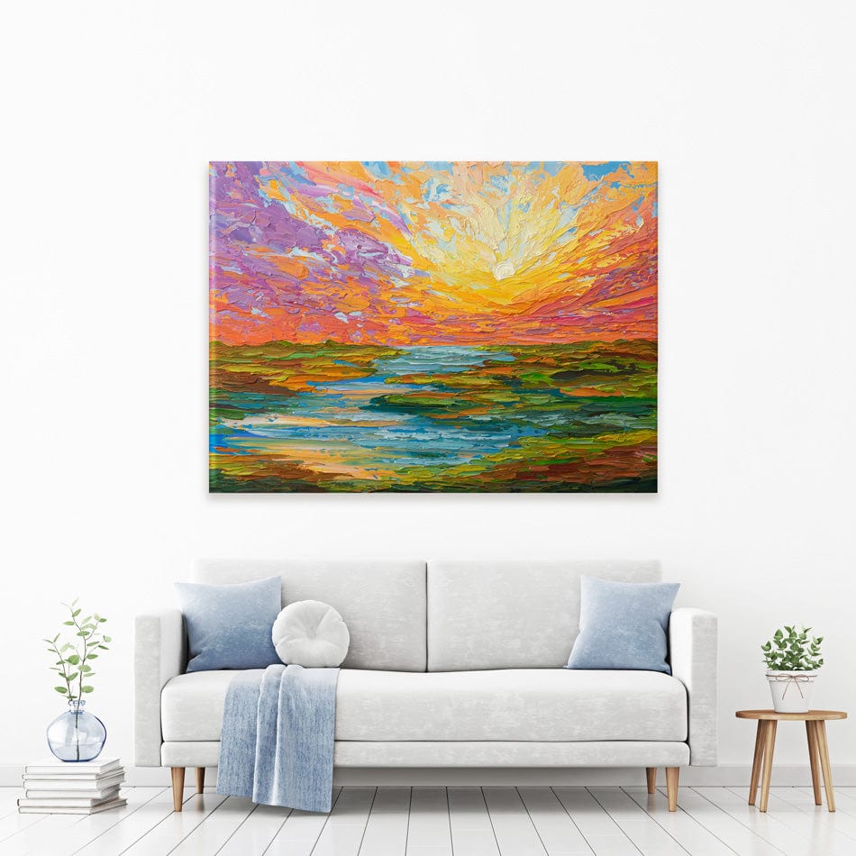 Lake Sunset Canvas Print wall art product Olga Tkachyk