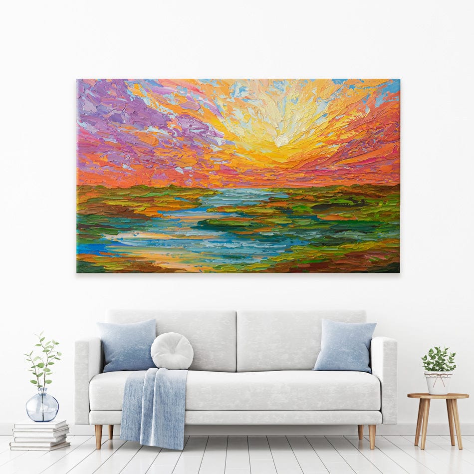 Lake Sunset Canvas Print wall art product Olga Tkachyk
