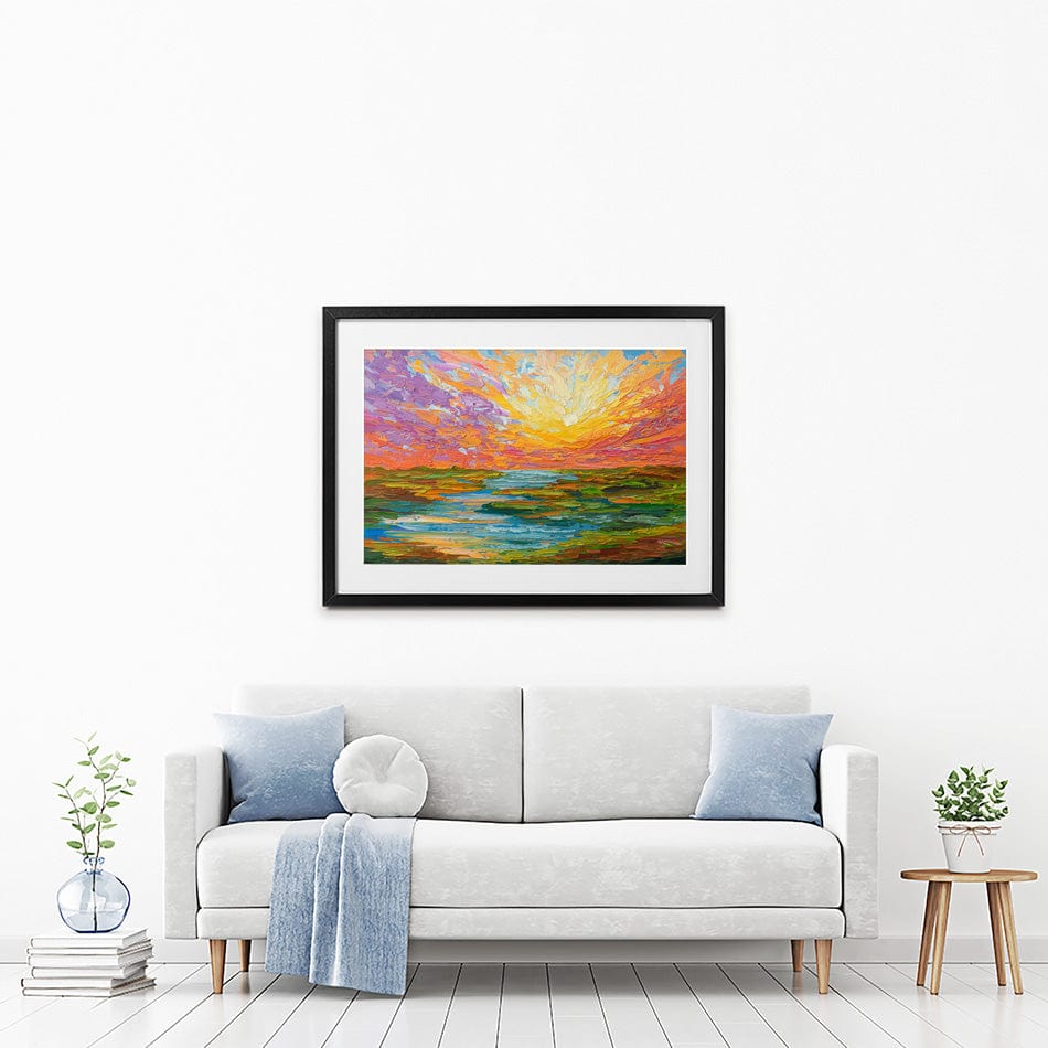 Lake Sunset Framed Art Print wall art product Olga Tkachyk