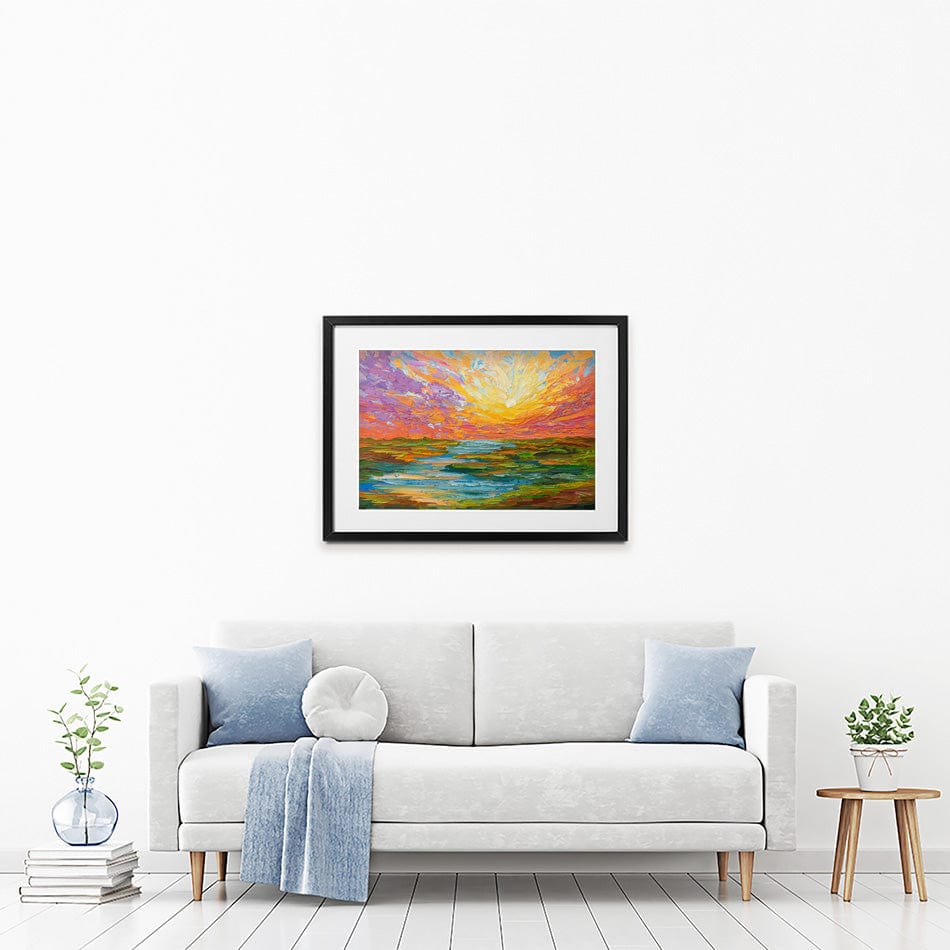 Lake Sunset Framed Art Print wall art product Olga Tkachyk