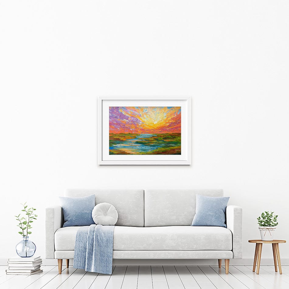 Lake Sunset Framed Art Print wall art product Olga Tkachyk