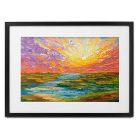 Lake Sunset Framed Art Print wall art product Olga Tkachyk