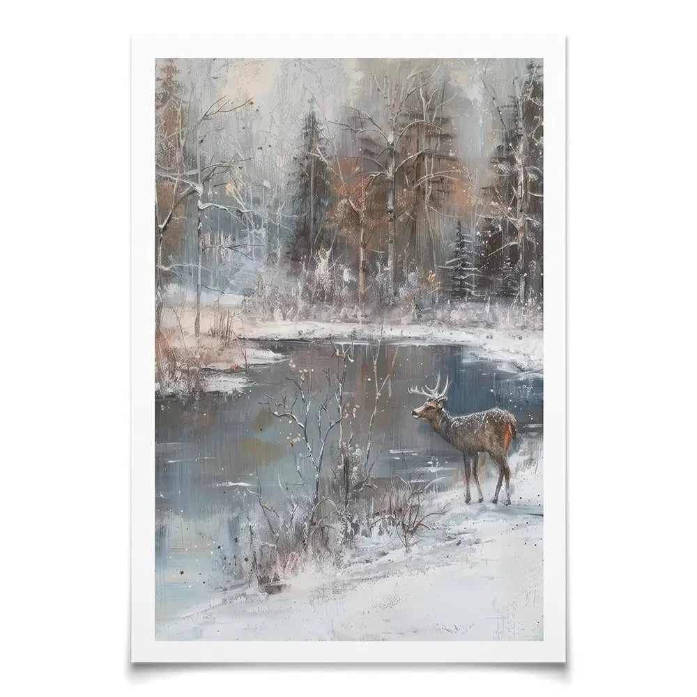 Lakeside Deer Art Print Lakeside Deer Art Print wall art product Petal Prints Design - Independent